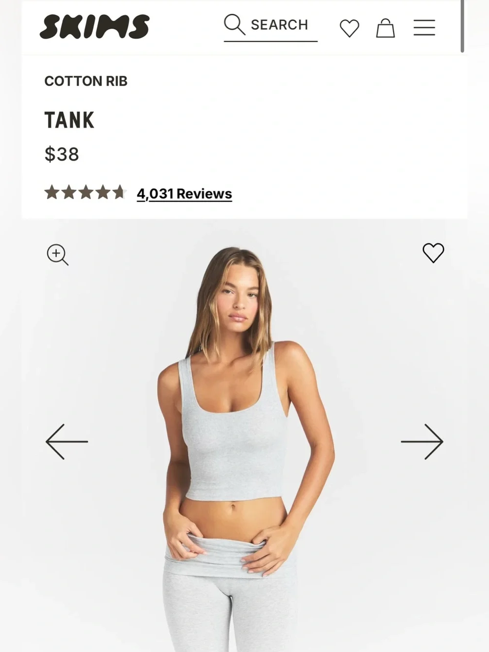 SKIMS 3-Pack Ribbed Tank Tops — Gray, White, Cream Floral ROSEBUD MULTI - Picture 2 of 8